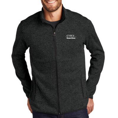 Embroidered Sweater Fleece Full-Zip - CVICU Thumbnail